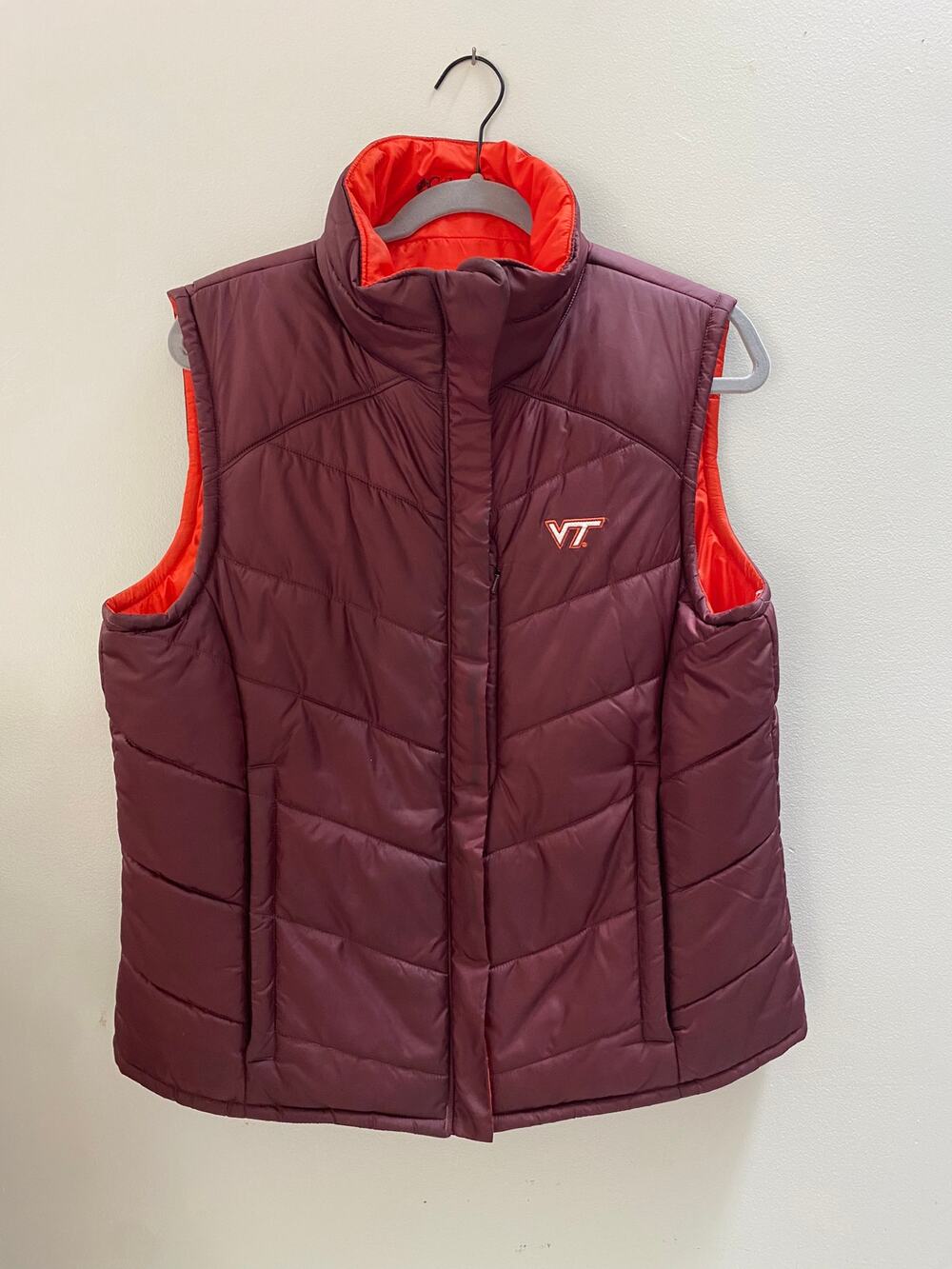 Columbia Virginia Tech Puffer Vest Womens Large Reversible